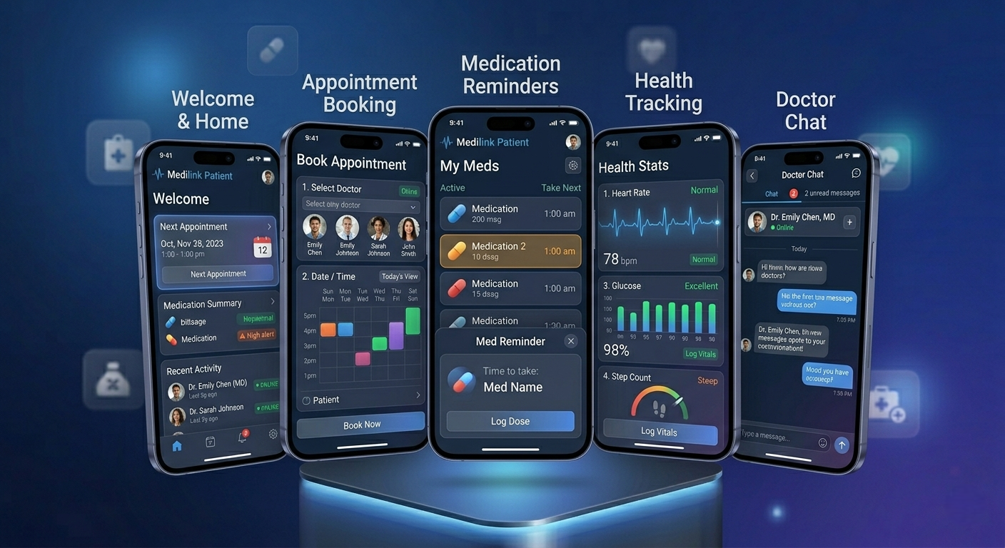 Healthcare Mobile App — patient engagement app interface
