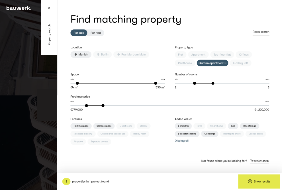PropertyMatch Search Experience Platform — location-based discovery and filters