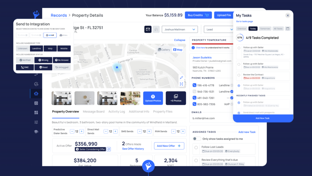 RealtySync Operations Platform — agent dashboards and lead management