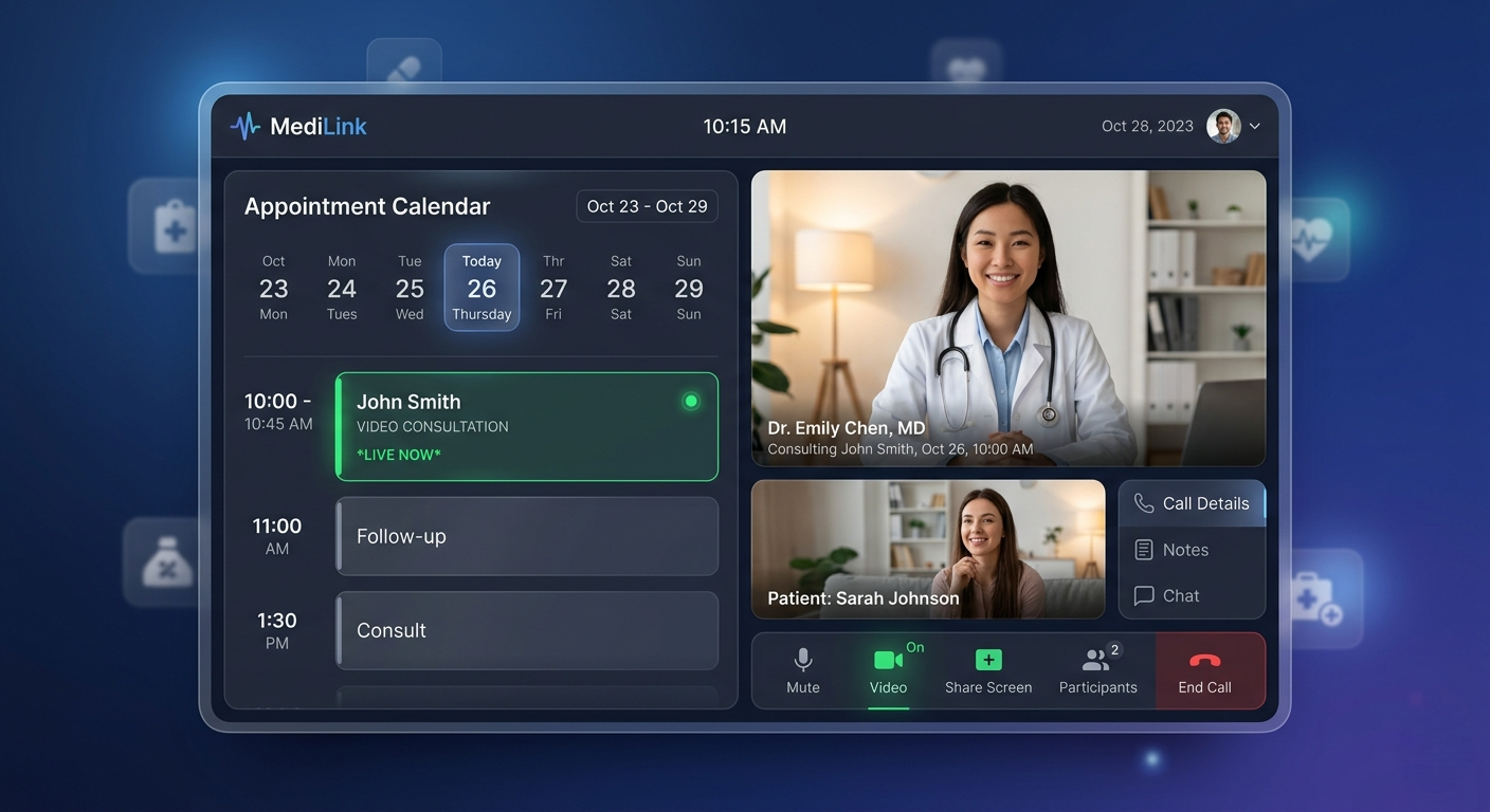 Virtual Care Platform — telehealth video consultation interface